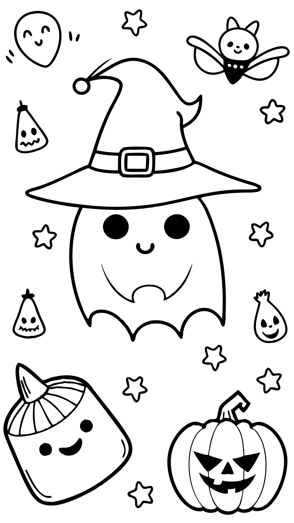 Página para colorear de Halloween preescolar